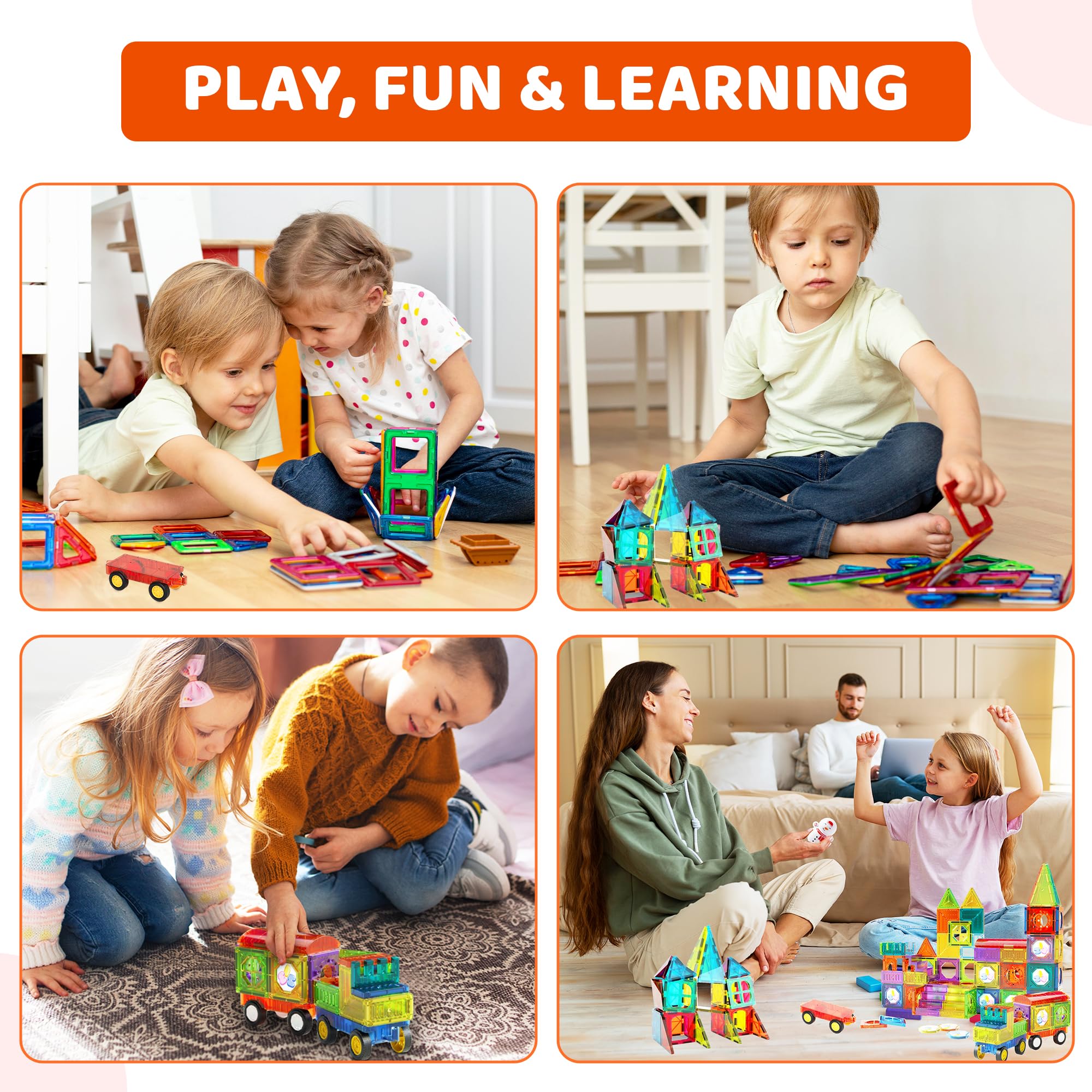 Elegancy 149 PCS Magnetic Building Blocks for Kids β STEM Educational Construction Toy Set for Ages 3β10