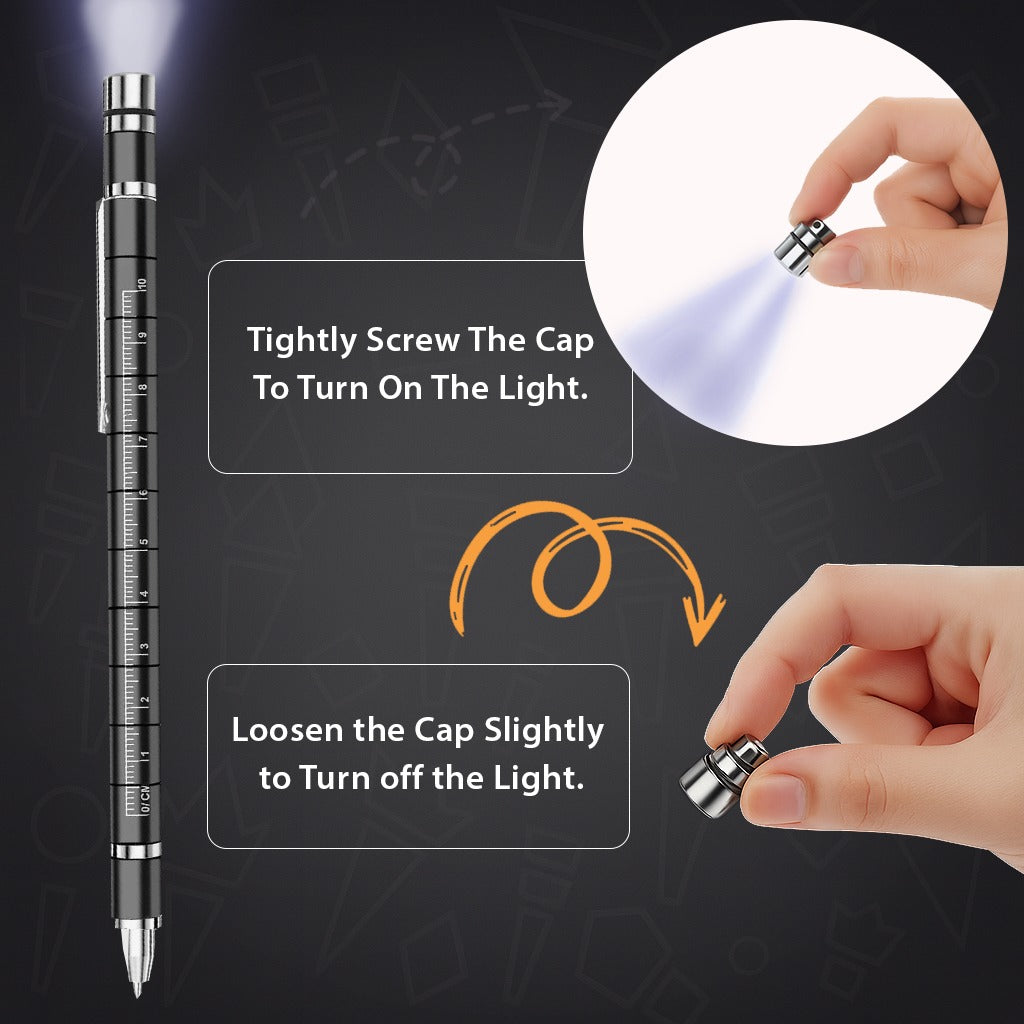 Elegancy Magnetic Fidget Pen with LED Light – Deformable Stress-Relief Pen, Multifunction Stylus & Cool Gift for Men, Women & Teens