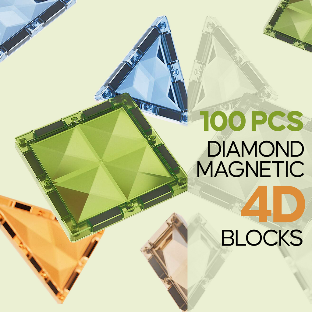 Elegancy 90 Pcs Magnetic Tiles Dinosaur Building Blocks Set, DIY 4D Diamond Kids Magnet Construction Tile, Interactive Educational Toys, Birthday Gifts for Children