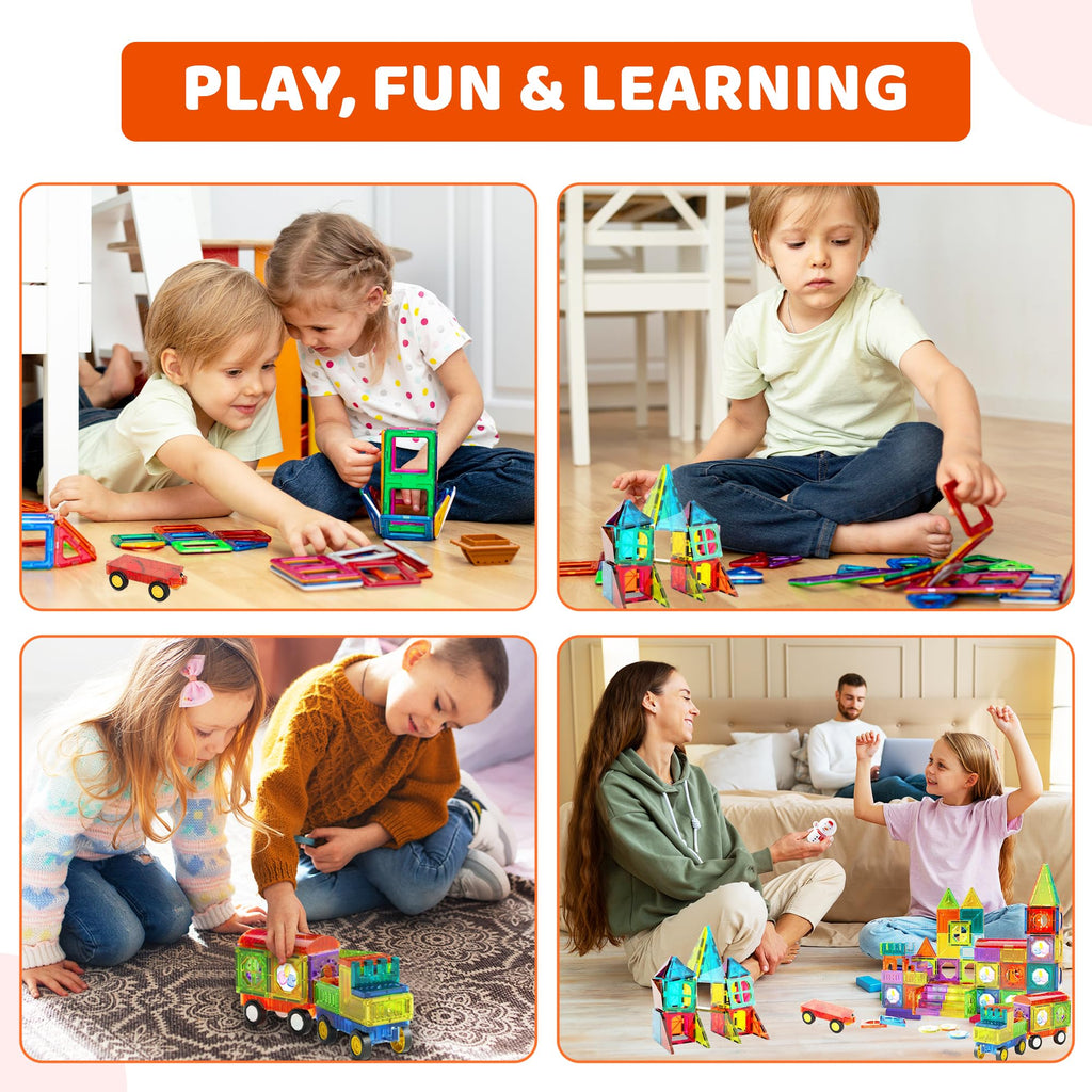 Elegancy 149 PCS Magnetic Building Blocks for Kids – STEM Educational Construction Toy Set for Ages 3–10
