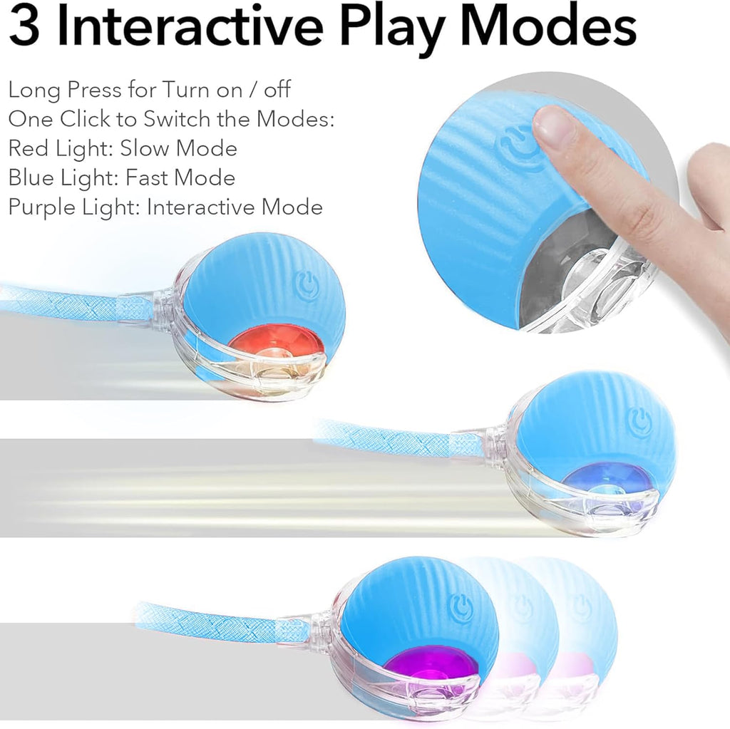 Elegancy Speedy Tail 2.0 Interactive Cat Toy | Speedy Ball Cat Tail Automatic Rolling Ball Toys for Indoor Cats Dual Speed Control Pet Toys