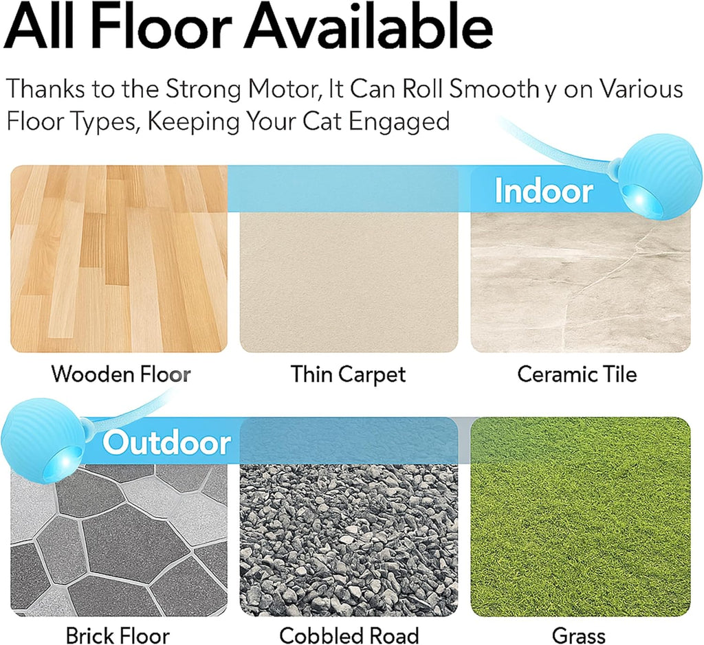 Elegancy Speedy Tail 2.0 Interactive Cat Toy | Speedy Ball Cat Tail Automatic Rolling Ball Toys for Indoor Cats Dual Speed Control Pet Toys