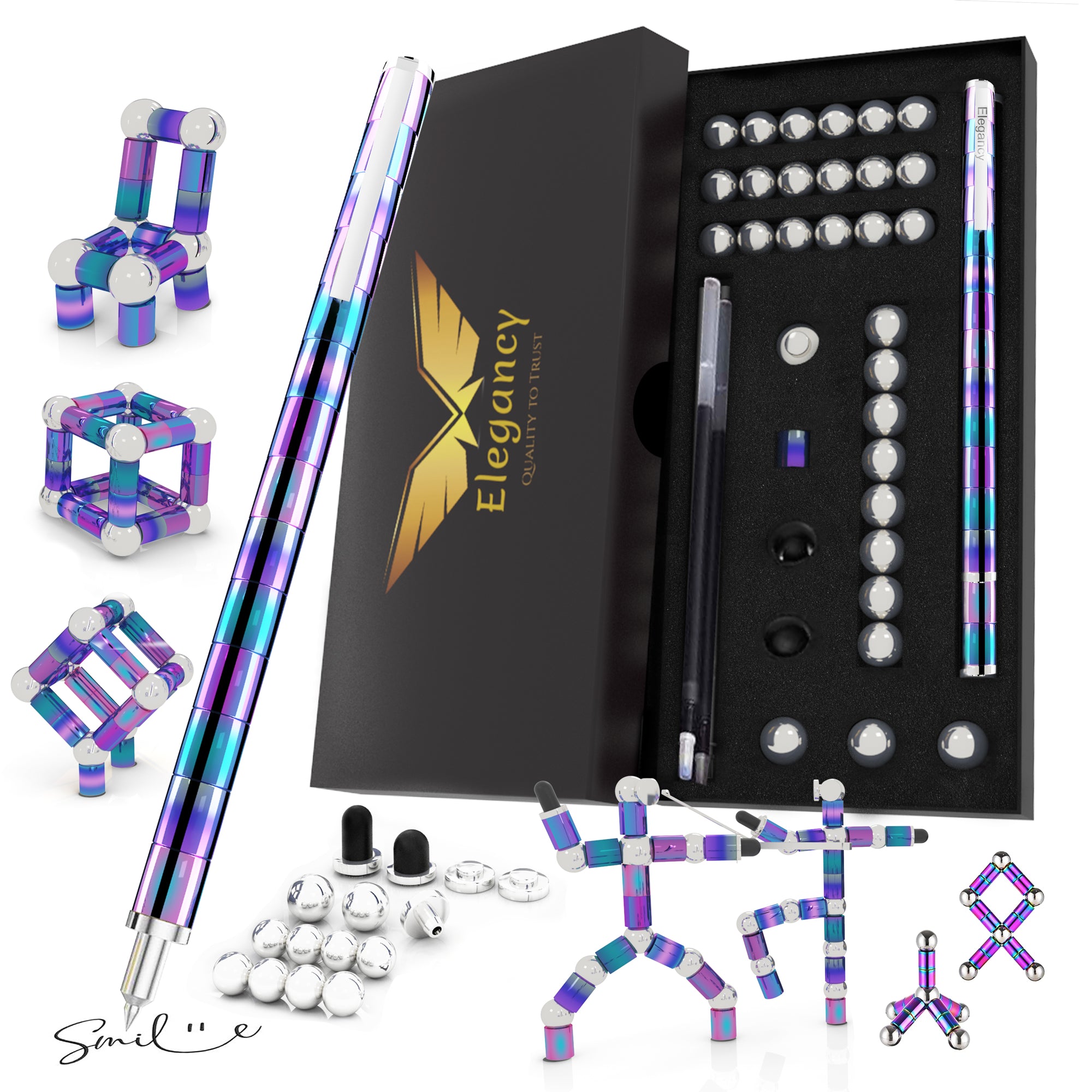 Elegancy Fidget Pen Magnetic Large Pack Teenage Toys Magnetic Pen Fidget Toy | Stress Relief Multi-functional Ballpoint Pens | Cool Stuff Magnets for Kids Present