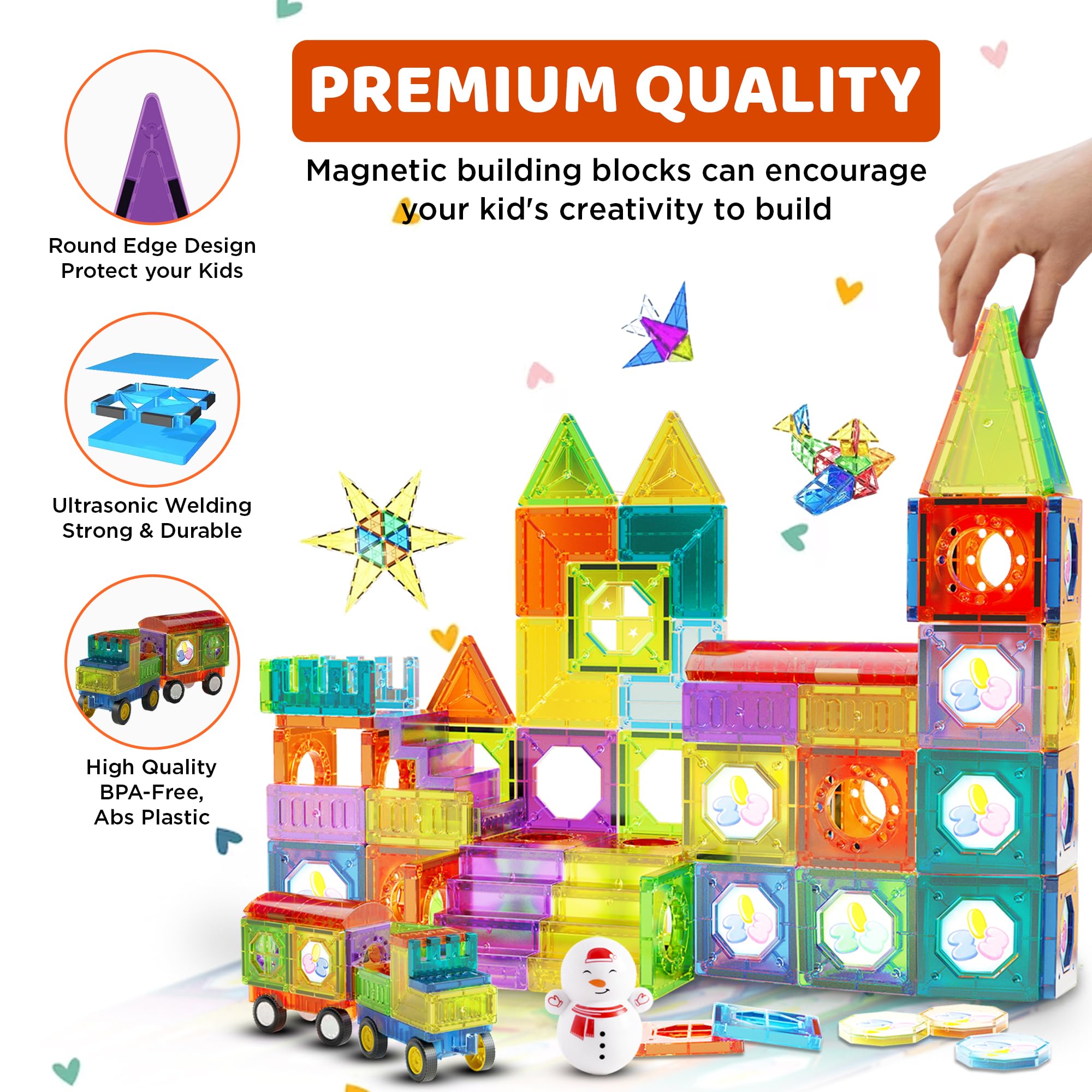 Elegancy 149 PCS Magnetic Building Blocks for Kids – STEM Educational Construction Toy Set for Ages 3–10